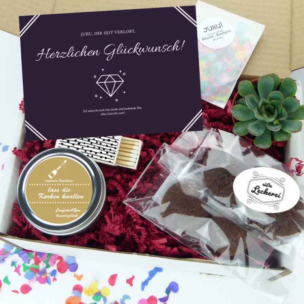 Geschenkpaket verlobtes Paar zur Verlobung