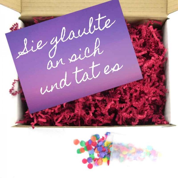 geschenkbox sie glaubte an sich und tat es selber machen
